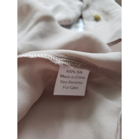 PARKER silk earth tone longsleeve ruffle lapel blouse XS - Picture 5 of 10